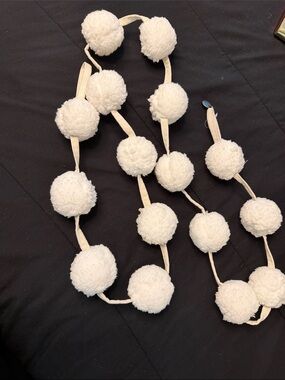 UGG Cream Pom Pom Garland String Decorative Accent